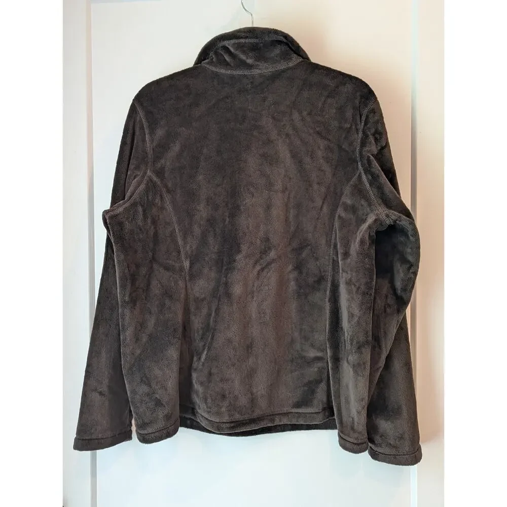Lands End Girls Large 14-16 Brown Pullover 1/4 Zip Polar Fleece Jacket Casual